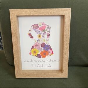 Framed Fearless Floral Dress Art Print in Wooden Frame